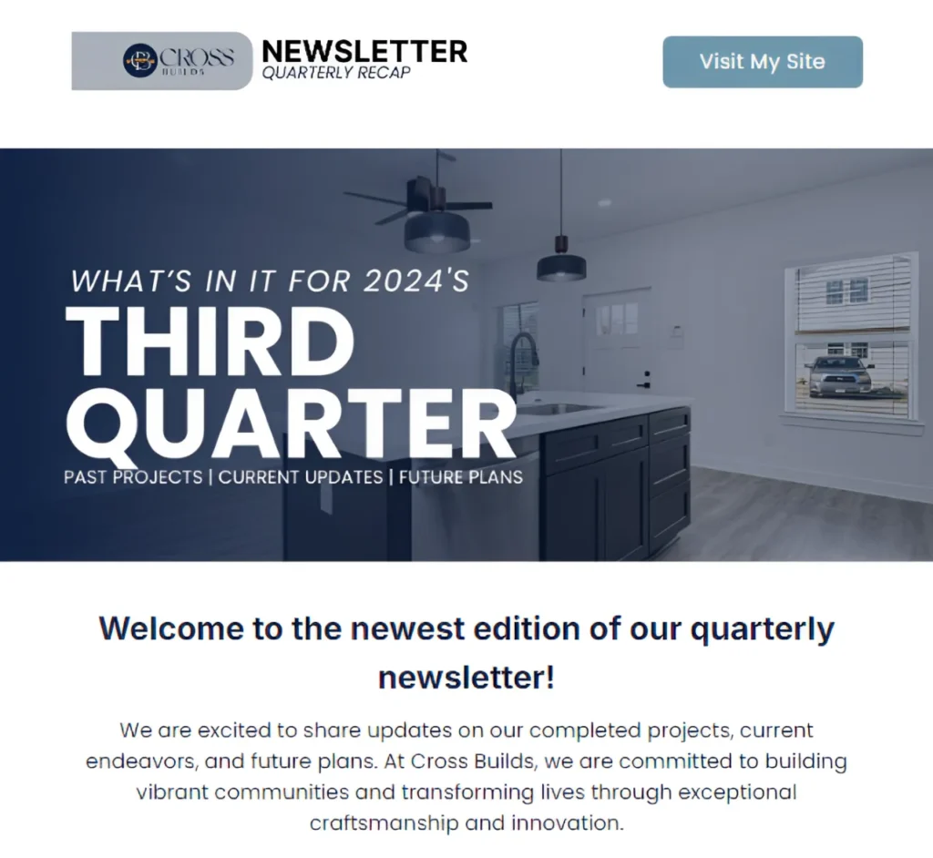 2024 Q3 quarterly recap newsletter: Past projects, current updates, future plans intro.